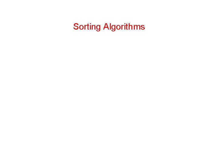 Sorting Algorithms 