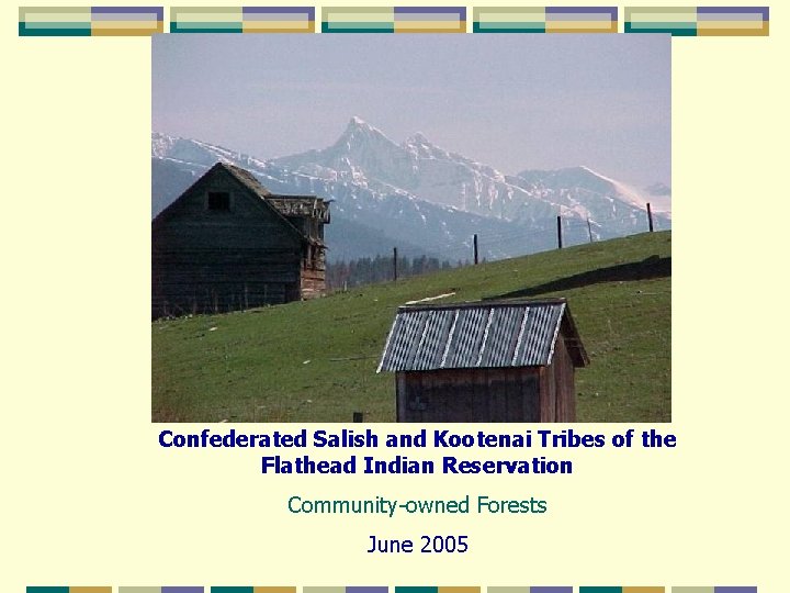 Confederated Salish and Kootenai Tribes of the Flathead Indian Reservation Community-owned Forests June 2005