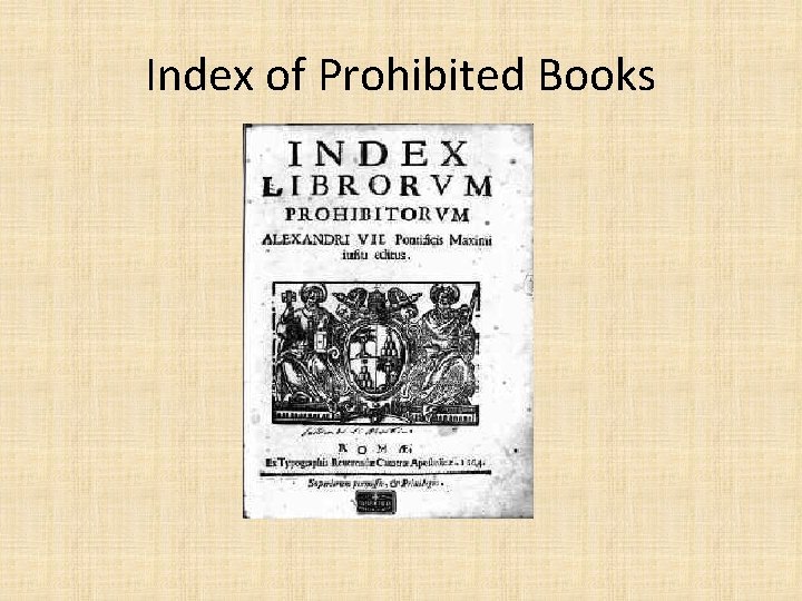 Index of Prohibited Books 