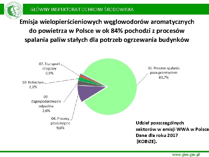  GŁÓWNY INSPEKTORAT OCHRONY ŚRODOWISKA Emisja wielopierścieniowych węglowodorów aromatycznych do powietrza w Polsce w