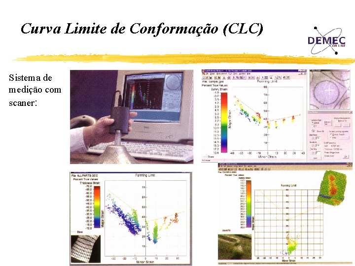 Curva Limite de Conformação (CLC) Sistema de medição com scaner: 
