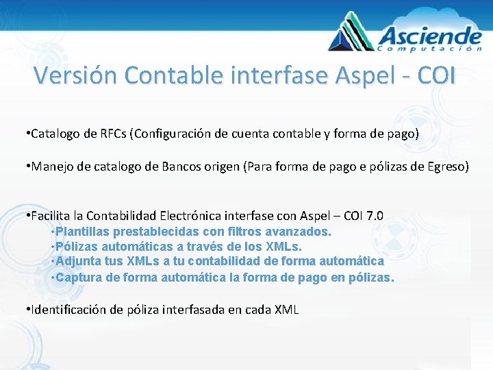 Versión Contable interfase Aspel - COI • Catalogo de RFCs (Configuración de cuenta contable Versión Contable interfase Aspel - COI • Catalogo de RFCs (Configuración de cuenta contable
