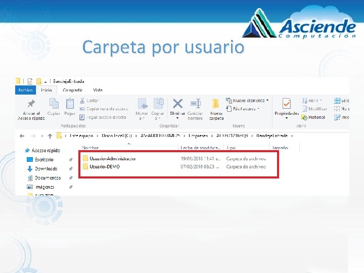 Carpeta por usuario Carpeta por usuario