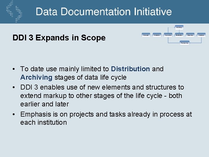 DDI 3 Expands in Scope • To date use mainly limited to Distribution and