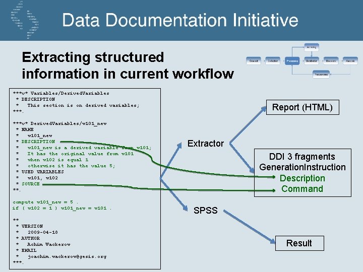 Extracting structured information in current workflow ***v* Variables/Derived. Variables * DESCRIPTION * This section
