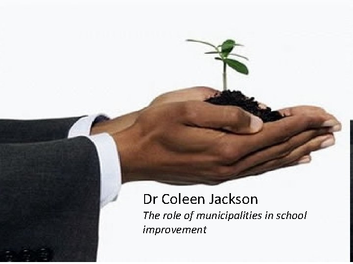 Dr Coleen Jackson The role of municipalities in school improvement 