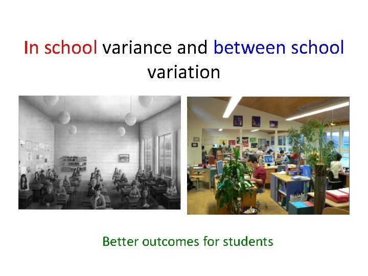 In school variance and between school variation Better outcomes for students 