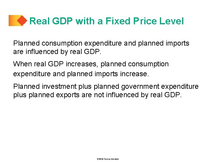 Real GDP with a Fixed Price Level Planned consumption expenditure and planned imports are