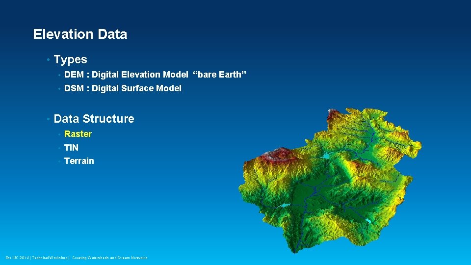 Elevation Data • • Types • DEM : Digital Elevation Model “bare Earth” •