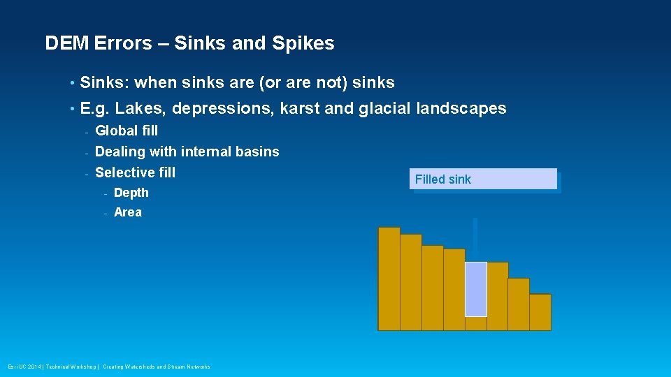 DEM Errors – Sinks and Spikes • Sinks: when sinks are (or are not)