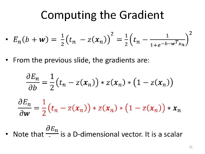 Computing the Gradient • 11 