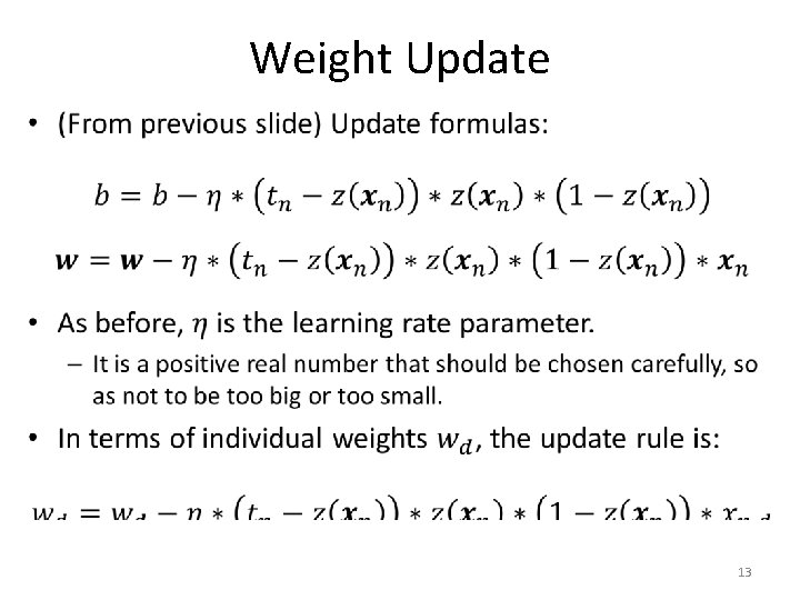 Weight Update • 13 