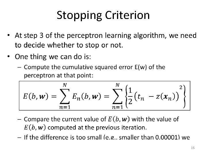 Stopping Criterion • 15 