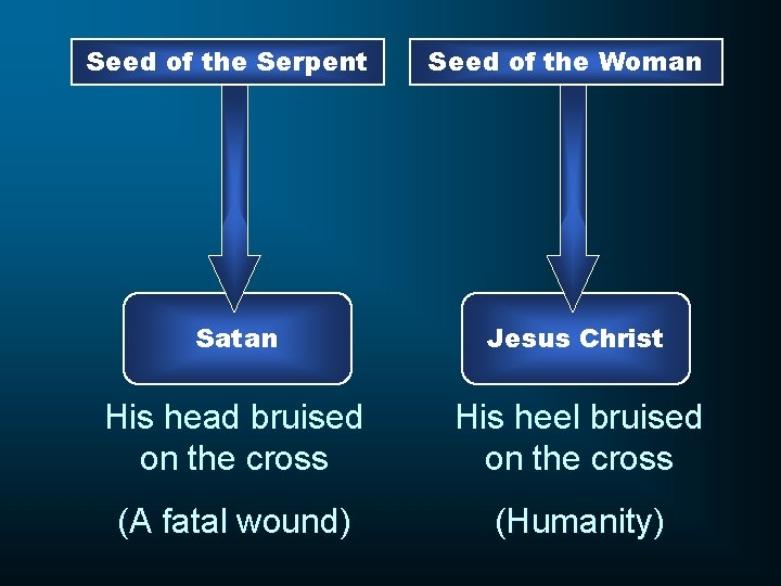 Seed of the Serpent Seed of the Woman Satan Jesus Christ His head bruised