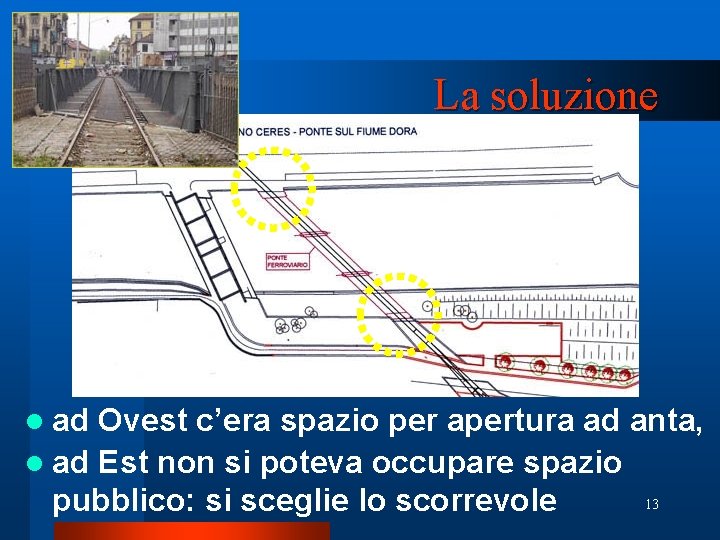 La soluzione l ad Ovest c’era spazio per apertura ad anta, l ad Est