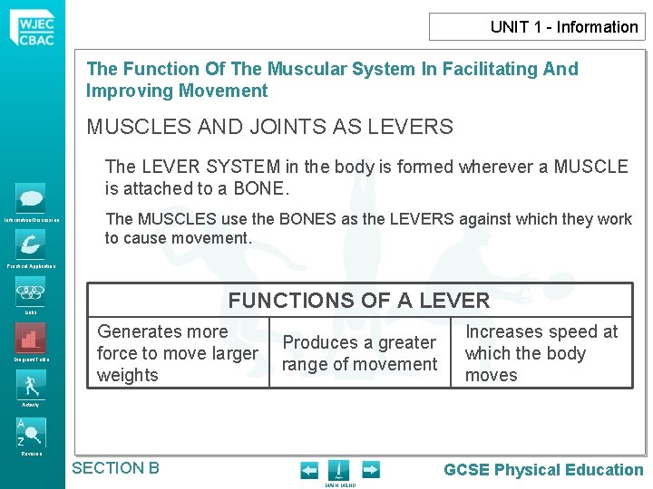 UNIT 1 - Information The Function Of The Muscular System In Facilitating And Improving