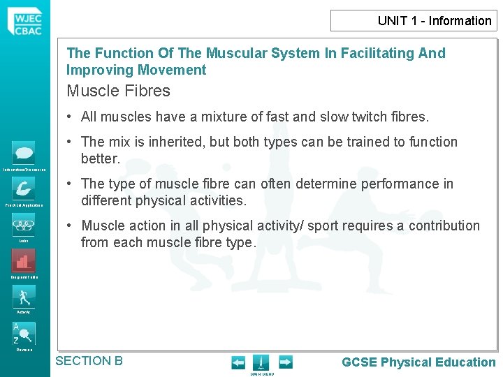 UNIT 1 - Information The Function Of The Muscular System In Facilitating And Improving