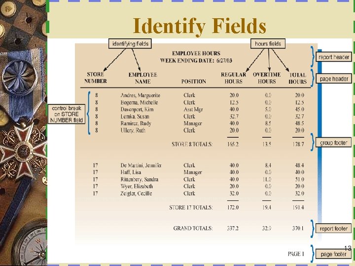 Identify Fields 13 13 