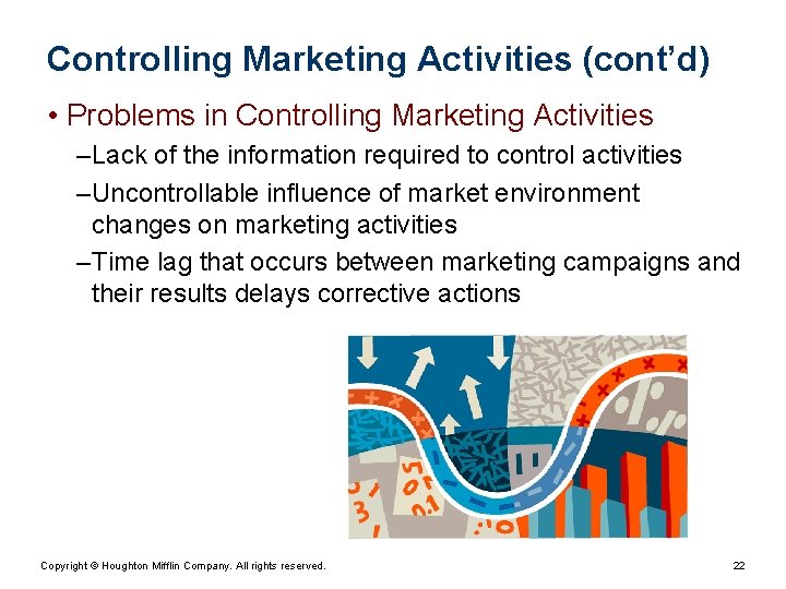 Controlling Marketing Activities (cont’d) • Problems in Controlling Marketing Activities – Lack of the Controlling Marketing Activities (cont’d) • Problems in Controlling Marketing Activities – Lack of the