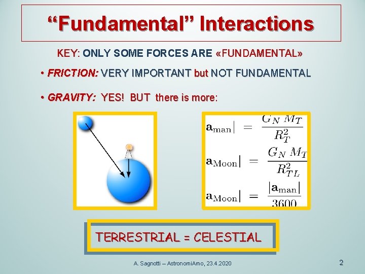 “Fundamental” Interactions KEY: ONLY SOME FORCES ARE «FUNDAMENTAL» • FRICTION: VERY IMPORTANT but NOT