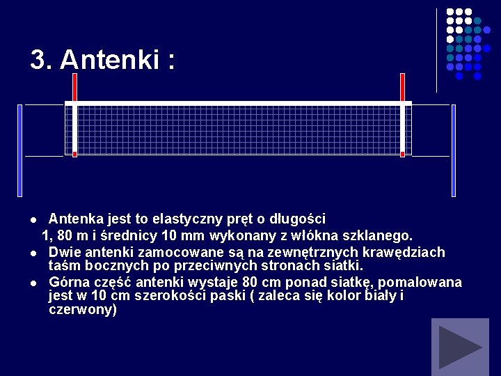 3. Antenki : Antenka jest to elastyczny pręt o długości 1, 80 m i