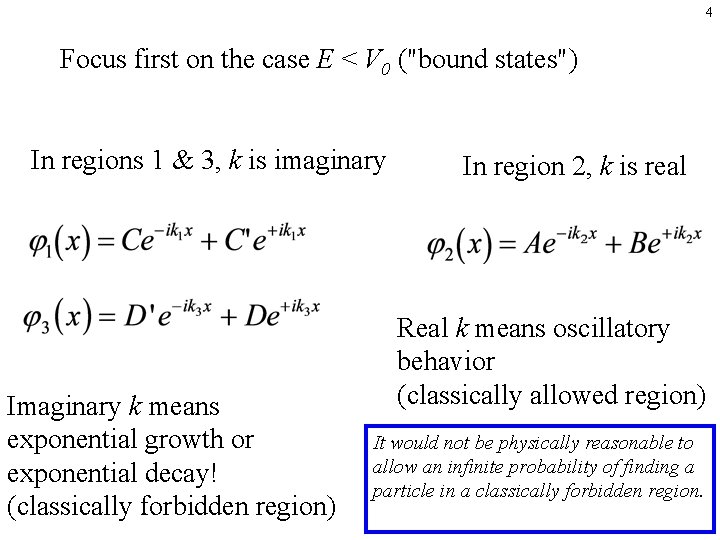 1 Energy Eigenfunctions Eigenvalues Of The Finite Well