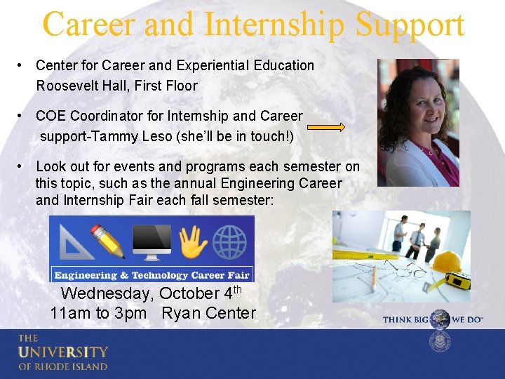 Career and Internship Support • Center for Career and Experiential Education Roosevelt Hall, First