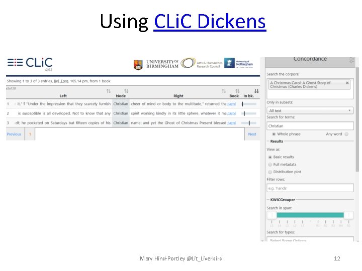 Using CLi. C Dickens Mary Hind-Portley @Lit_Liverbird 12 