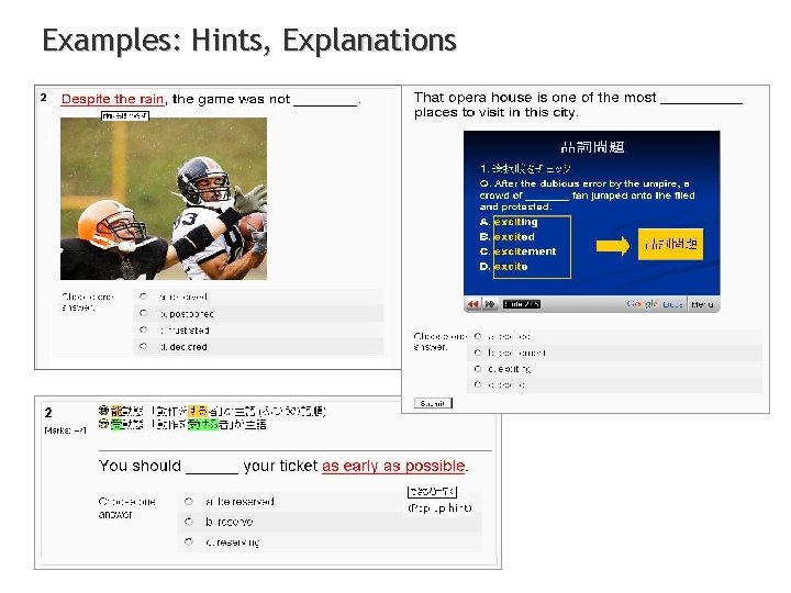 Examples: Hints, Explanations 