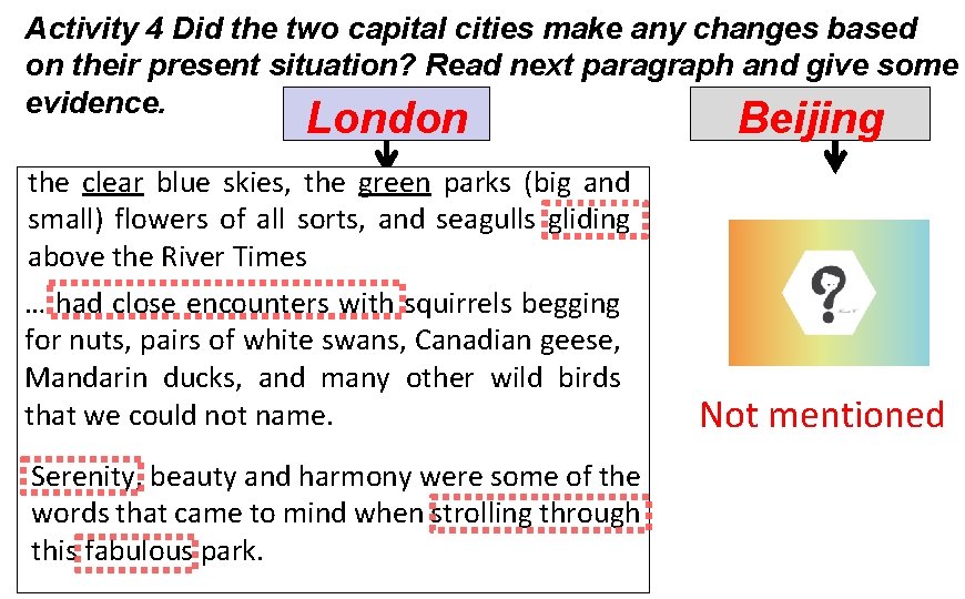 Activity 4 Did the two capital cities make any changes based on their present Activity 4 Did the two capital cities make any changes based on their present