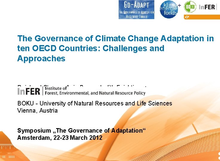 The Governance of Climate Change Adaptation in ten