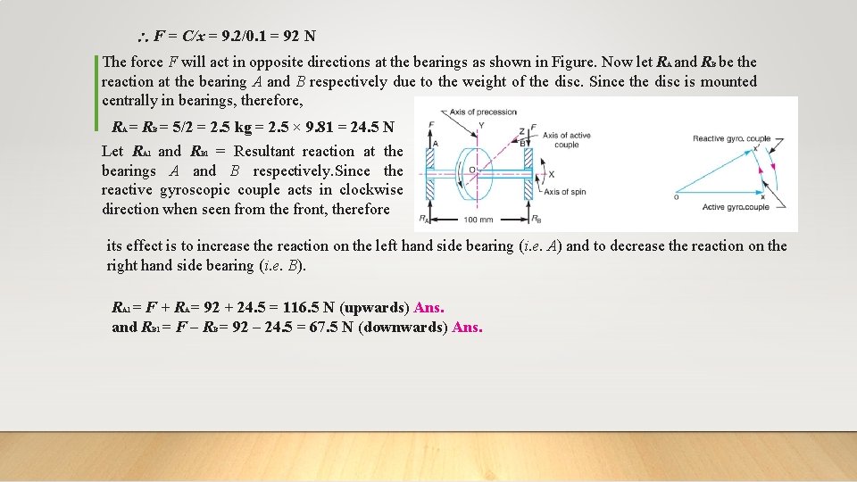  F = C/x = 9. 2/0. 1 = 92 N The force F