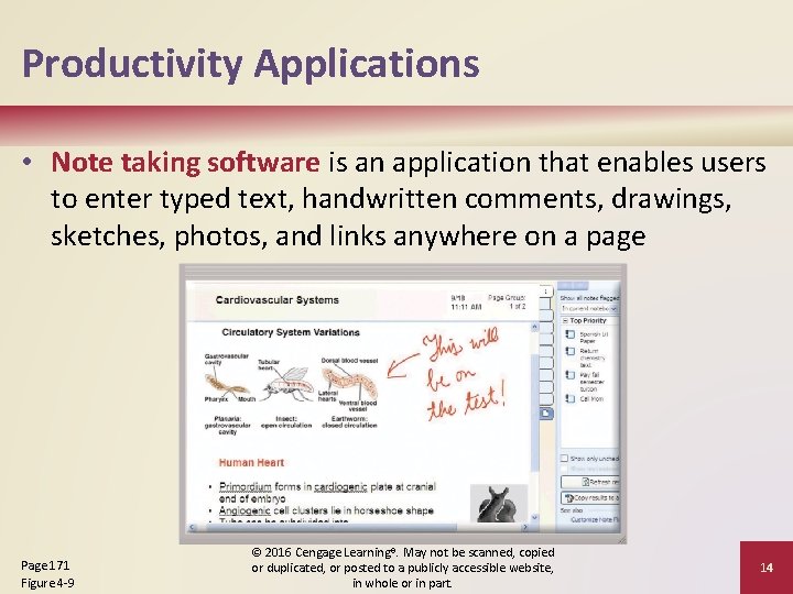 Productivity Applications • Note taking software is an application that enables users to enter