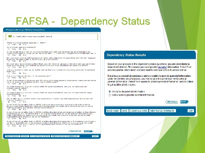 FAFSA - Dependency Status 