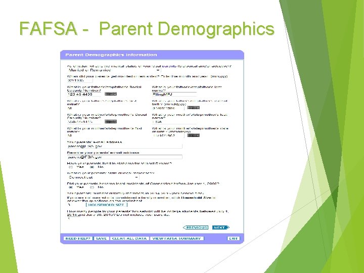 FAFSA - Parent Demographics 