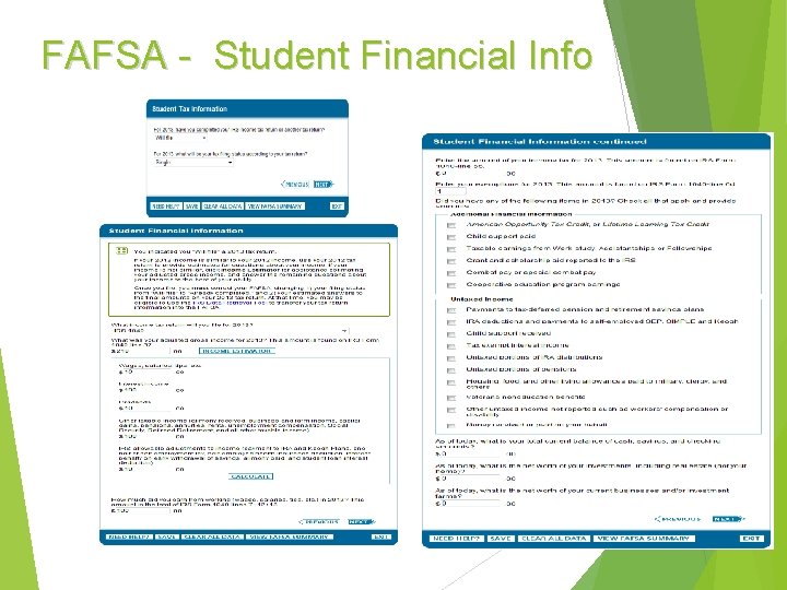 FAFSA - Student Financial Info 