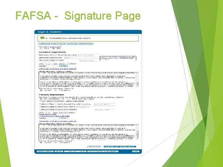 FAFSA - Signature Page 