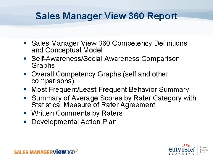 Sales Manager View 360 Report § Sales Manager View 360 Competency Definitions and Conceptual