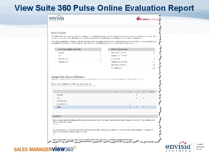 View Suite 360 Pulse Online Evaluation Report 