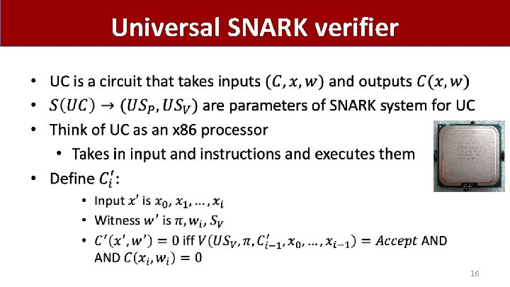 Universal SNARK verifier • 16 