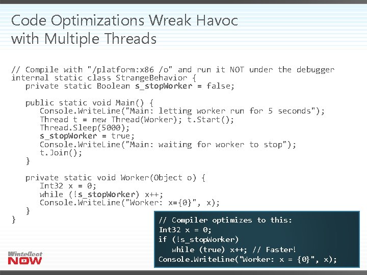 Header Advanced NET Threading Part 4 Thread Synchronization