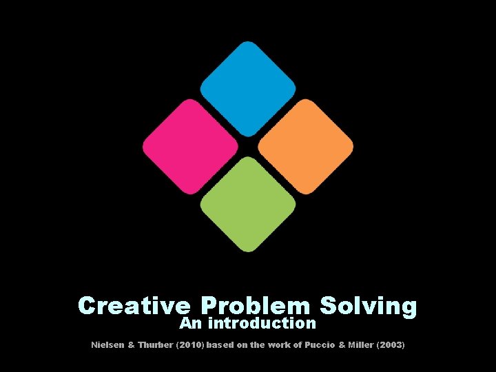 Creative Problem Solving An introduction Nielsen & Thurber (2010) based on the work of