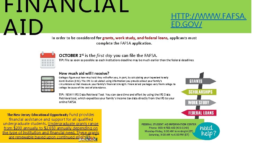FINANCIAL AID HTTP: //WWW. FAFSA. ED. GOV/ In order to be considered for grants,