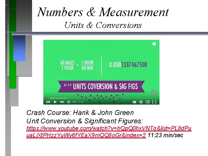 Numbers & Measurement Units & Conversions Crash Course: Hank & John Green Unit Conversion