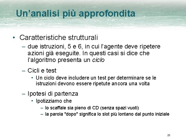 Un’analisi più approfondita • Caratteristiche strutturali – due istruzioni, 5 e 6, in cui
