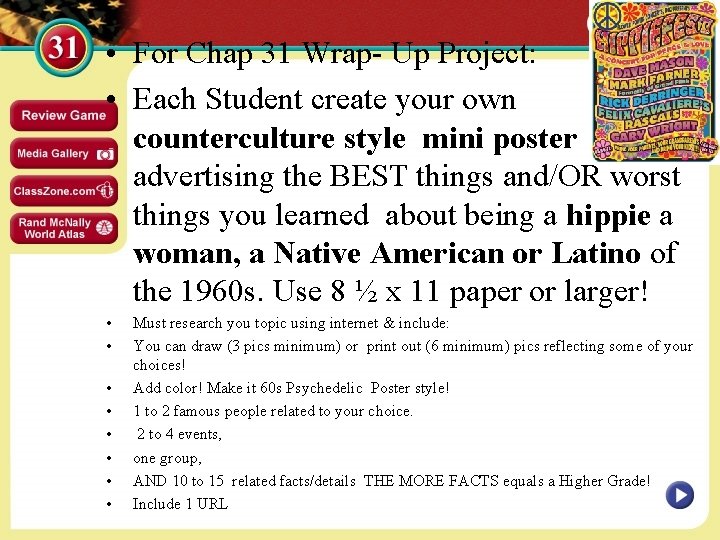  • For Chap 31 Wrap- Up Project: • Each Student create your own