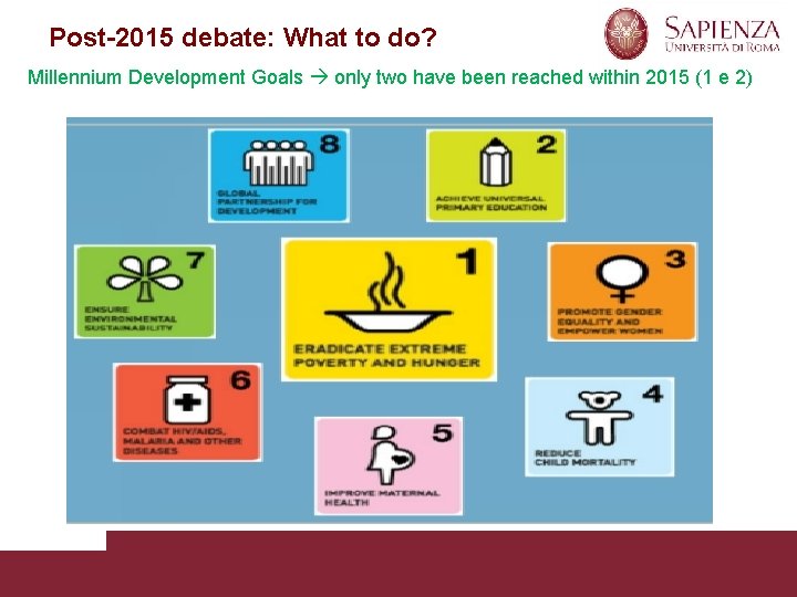 Post-2015 debate: What to do? Millennium Development Goals only two have been reached within
