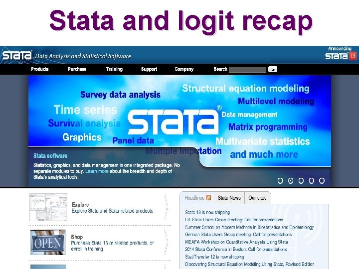 Stata and logit recap 