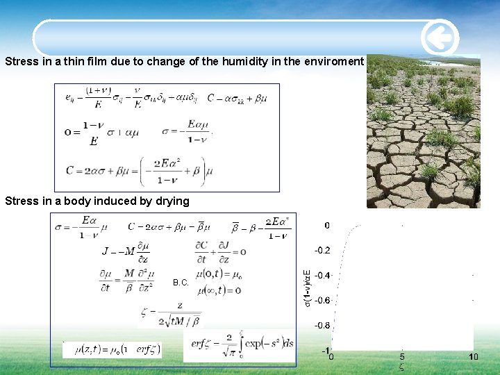 Stress in a thin film due to change of the humidity in the enviroment