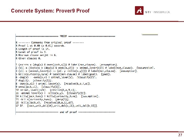 Concrete System: Prover 9 Proof 27 